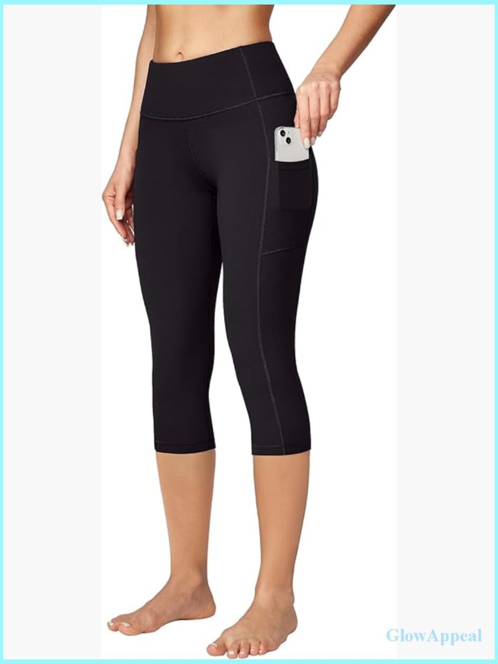 High Waisted Capri Leggings with Pockets Tummy Control Yoga Pants